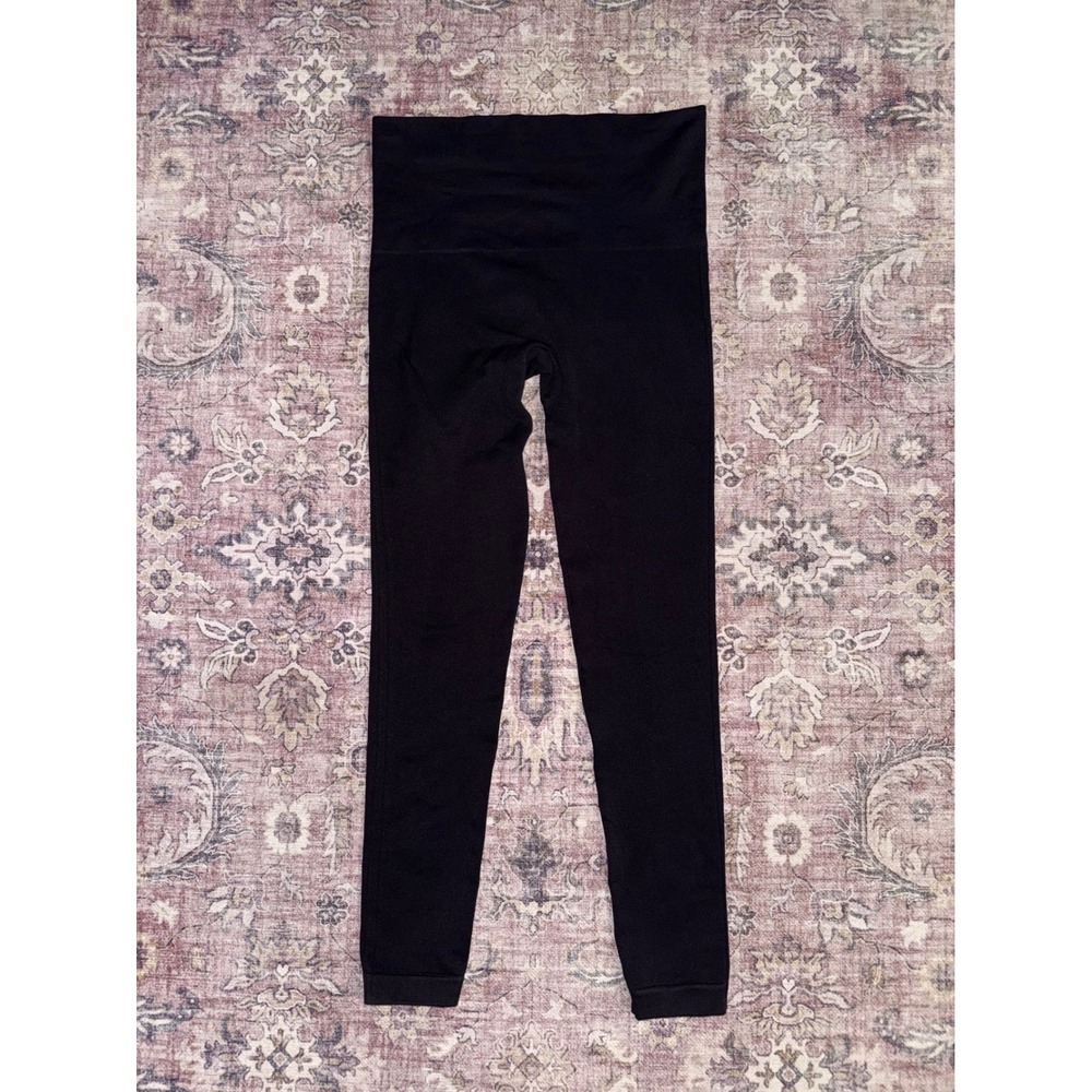 SPANX Look at Me Now Seamless Leggings Black High Waist FL3515 Womens Large EUC